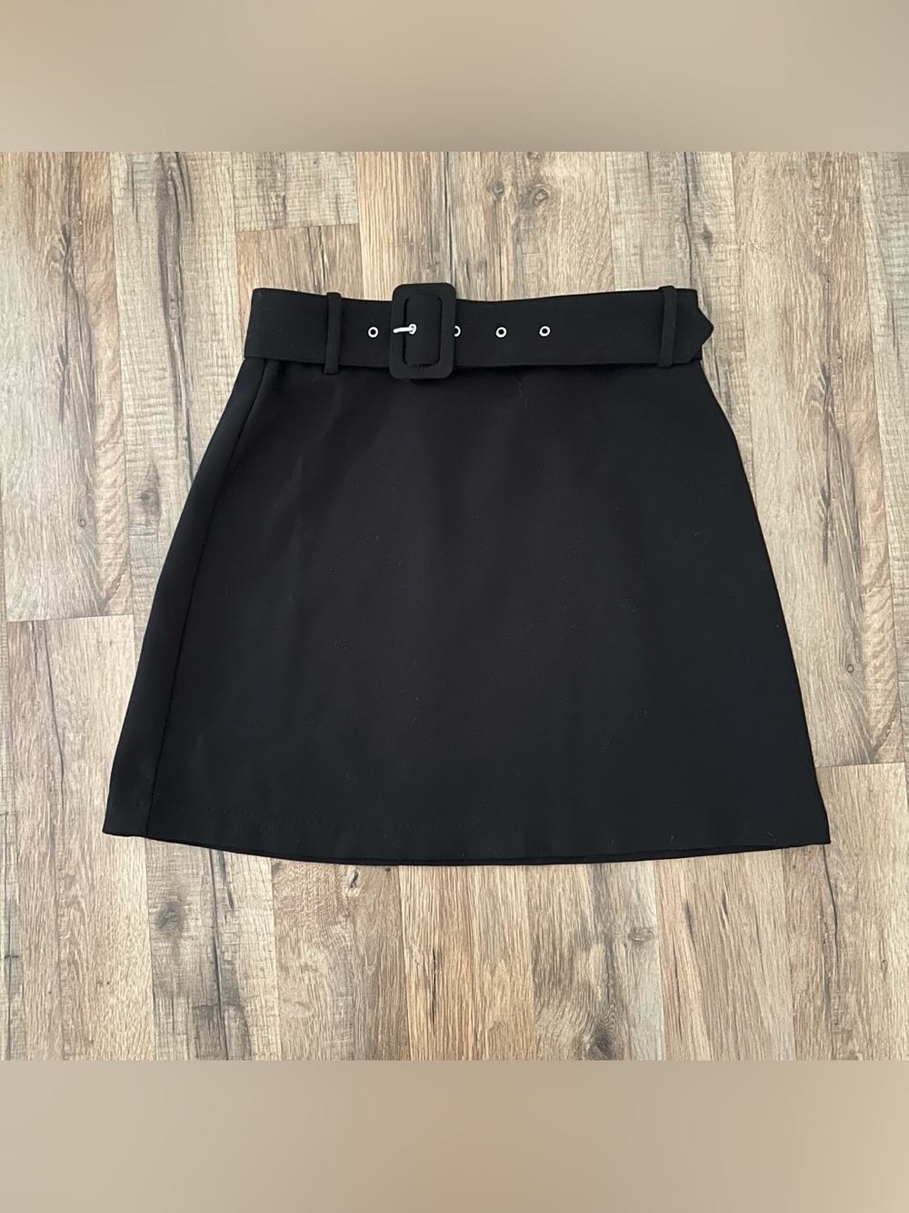 Zara Black Belted Mini Skirt Size Small